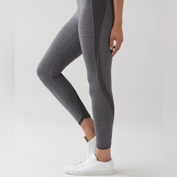 Lululemon Featherlight Tight Heathered Black - Picture 8 of 9